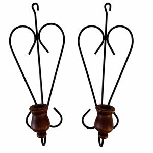 Vintage Home Interiors Heart Wall Sconces Candle Holders Country Cottage Decor